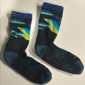 Vibrant Blue and Green Men's Athletic Socks